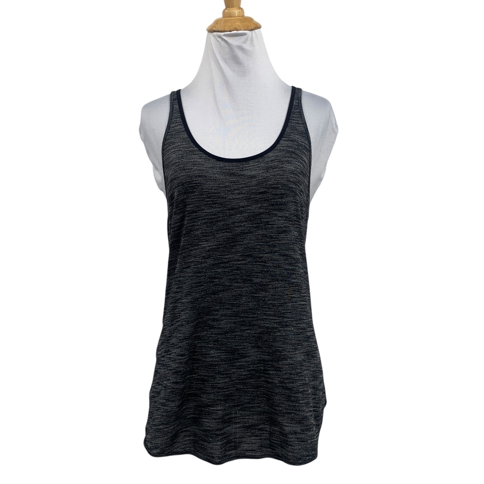 Lululemon Tank Top Womens 6/8 Dark Gray Essential Space Dye Racerback Tulip Hem